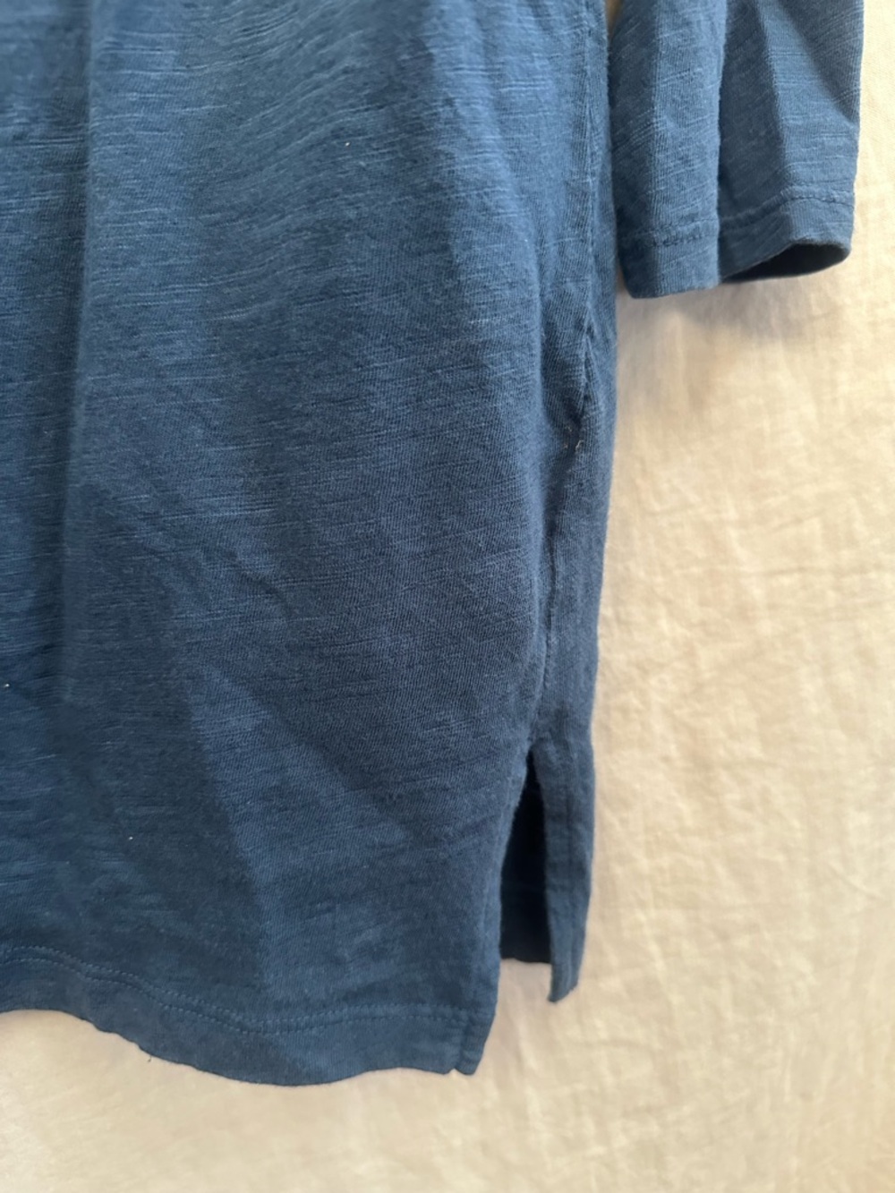 Talbots Navy Blue Beaded Floral 3/4 sleeve Top - Picture 6 of 8